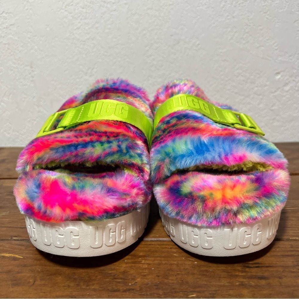 Ugg Fluffita Pixelate Flatform Slide Slippers Multi Color Womens 7 8 9 - Picture 2 of 11
